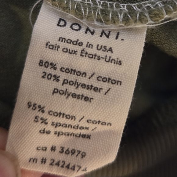 DONNI. Tri Terry Sweater Cream/Latte/Basil Women's XS Sweatshirt Color Block - Picture 7 of 9